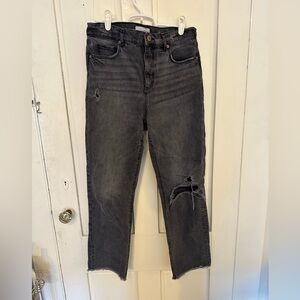 Grey/Black “The Straight Crop” Loft Jeans Size 27/4